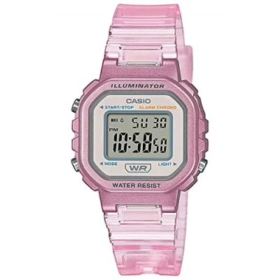 Image de Casio Montre Quartz Unisexe 30.00mm avec Cadran Clear Digitale et Bracelet en Plastic/Resin Rose LA 20WHS 4AEF