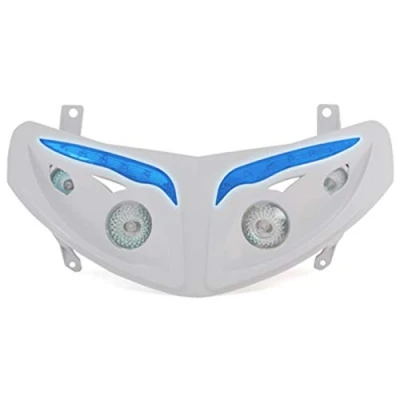 Image de DOUBLE OPTIQUE REPLAY RR8 POUR PEUGEOT 50 SPEEDFIGHT II BLANC AVEC LEDS BLEU **