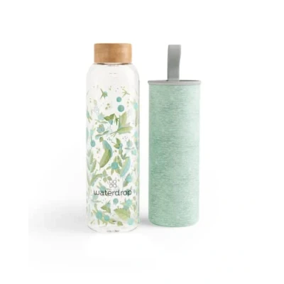 Image de waterdrop® Gourde en Verre Bouteille 600 ml Avec Housse Néoprène Lavable au Lave Vaisselle Étanche, Réutilisable, Sans BPA