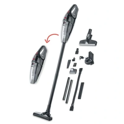 Image de SEVERIN Aspirateur à main convertible balai sans fil avec éclairage LED, Autonomie de 50 min, brosse rotative, Fonction eau et poussières, HV 7147