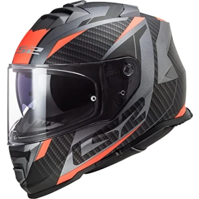 Image de LS2, Casque Moto Intégral Storm II Racer Matt Titanium Orange, M