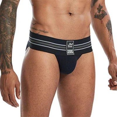 Image de JOCKMAIL Slip de sport en coton pour homme Noir X Large