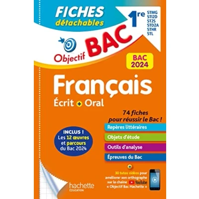 Image de Objectif BAC 2024 Fiches détachables Français 1res STMG STI2D ST2S STL STD2A STHR, 202 Livre d’occasion Correct