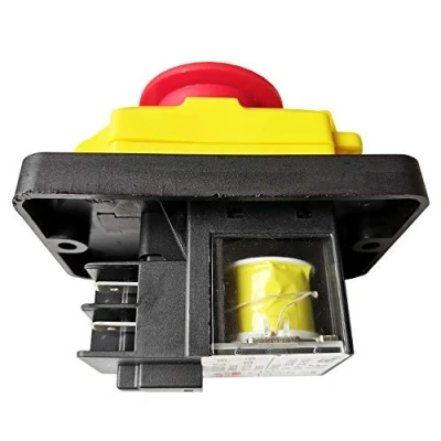 Image de KJD12 250V 16A Imperméable Urgence Électromagnétique Interrupteurs à Bouton Poussoir KEDU 4 Pins Industriel pour Perceuse D&#039;établi Broyeur Vu