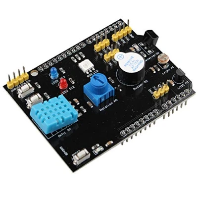Image de HALJIA Module de carte d&#039;extension multifonction 9 en 1 avec capteur d&#039;humidité et température LM35 compatible Arduino UNO R3