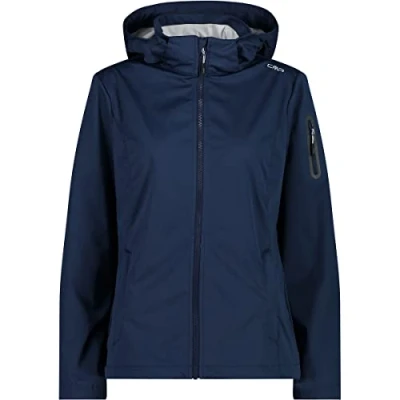 Image de CMP Veste softshell légère pour femme avec capuche amovible, Glace bleue, S