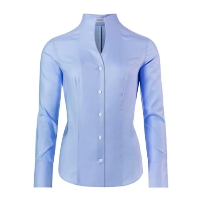 Image de Vincenzo Boretti Leicht Tailliert SOFT Oxford Kelchkragen Chemisier, Femme, Taille: 42, Hellblau