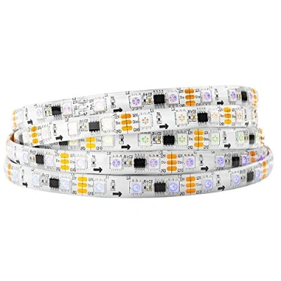 Image de BTF LIGHTING Bande LED WS2811 IC=RGB IC adressable Dream Color 5M 60LED/m 20Pixel/m 300LED 100pixel Etanche IP65 Ruban PCB blanc Flexible DC12V Effet de poursuite pour la décoration maison