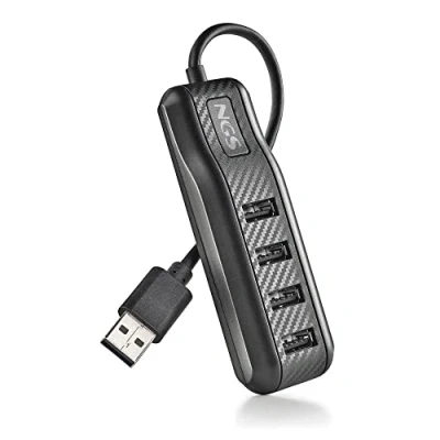 Image de NGS Port 2.0 USB 4 Ultra Slim Splitter Data Hub Compatible avec Tous les Systèmes d&#039;exploitation