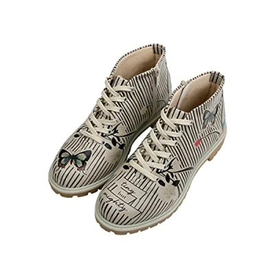 Image de DOGO Vegan En Cuir Multicolore Mode Bottines Zippées Pour Femme Bottes De Marche Confortables Fait à la Main Tiny But Mighty Design Avec Fermeteur Taille 38