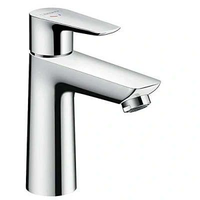 Image de hansgrohe Mitigeur de lavabo Talis E, hauteur sous bec 110mm, économie d&#039;énergie (CoolStart), d&#039;eau (EcoSmart), robinet sans tirette ni vidage, chromé, 71714000