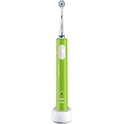 Image de Oral B Junior Brosse À Dents Électrique Rechargeable Avec 1 Manche Et Brossette, Enfant De 6 Ans Plus, Vert, Pour Un Brossage En Douceur
