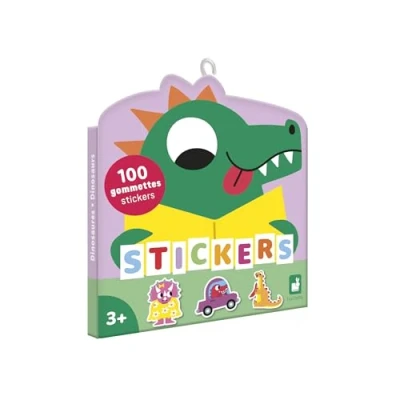 Image de Janod Pack 100 Gommettes Pochette Stickers Autocollants Format 5x5cm Thème Dinos Dès 3 Ans et + Loisir Créatif Enfant Apprentissage Motricité Fine Concentration J09189