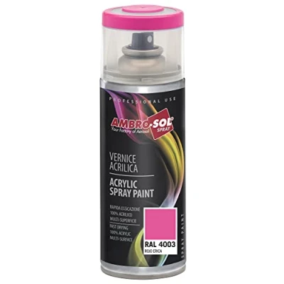 Image de Ambro Sol V4004003 Vernis Peinture Acrylique Multi Usage, Brillante pour Intérieur et Extérieur, Adapté a Tous Type de Matériau, Aérosol En Fer Blanc Recyclable 400 ml, Rouge Bruyère