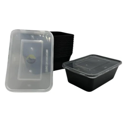 Image de KURTT Boîtes repas 1 voie 20 pièces à micro ondes 750 ml Récipient alimentaire plastique Passe au lave vaisselle et réutilisable Fermeture
