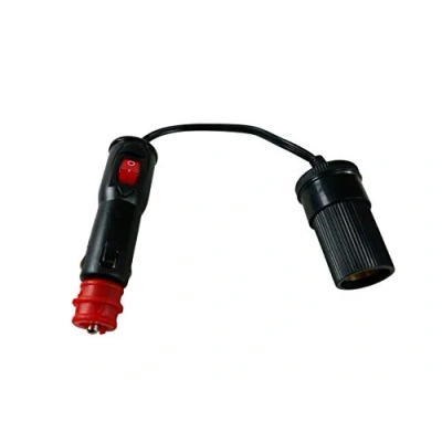 Image de Prise allume cigare male 12/24v 8a double embout+interrupteur + femelle