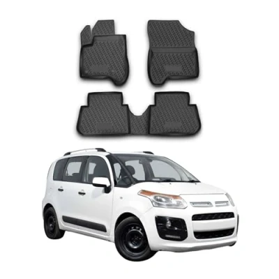 Image de OMAC 1513444 Ensemble de tapis sol Caoutchouc 4 noir CITROËN: C3 Picasso