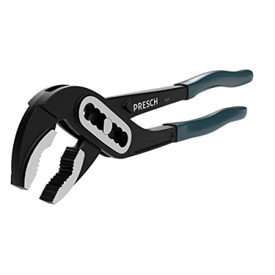 Image de Presch Pince multiprise 240 mm longue noire à réglage rapide universelle robuste Poignée ergonomique en caoutchouc de plombier pour multiples usages