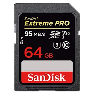 Image de Carte Mémoire SDXC Sandisk Extreme Pro 64 Go jusqu&#039;à 95 Mo/s, Classe 10, U3, V30 (Reconditionné)