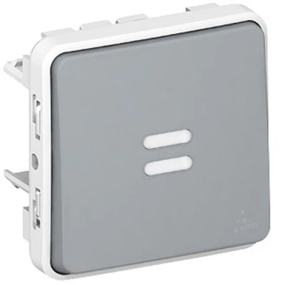 Image de Legrand Poussoir lumineux à bascule Plexo Gris