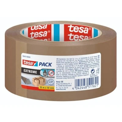 Image de Tesa Pack Extreme Ruban Adhésif d&#039;Emballage Qualité Supérieure Résistant à la Déchirure Idéal pour l&#039;Emballage de Colis et Objets Lourds Marron 50 m x mm