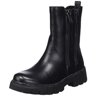 Image de TOM TAILOR Femme 4290701 Bottine, Noir, 40 EU