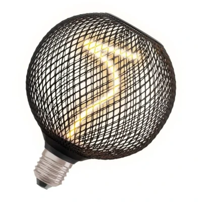 Image de OSRAM DECOR LED Globe mit Spiralfilament 3.5 W, 130lm/1800K aus schwarzem bleifreiem klarem Glas, gemütliches Warmweiß 818 E27 Schraubgewinde, dimmbar, 125 mm Durchmesser.