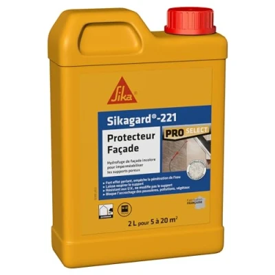 Image de SIKA Hydrofuge imperméabilisant Façade et mur Sikagard 221 Protecteur Améliore la résistance aux salissures Multisupports Application facile Prêt à l&#039;emploi Pour 5 20m2 2L