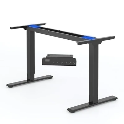 Image de FLEXISPOT Bureau Assis Debout Électrique à 2 Moteurs Réglable en Hauteur Acier avec Panneau Smart Fonctions Mémoires, Charge 100kg（EB2Cadre Noir)