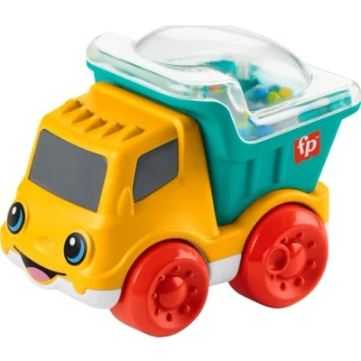 Image de Fisher Price Jouet pour bébé Poppity Pop Dump Truck à pousser avec activités motrices fines les nourrissons partir de 6 mois
