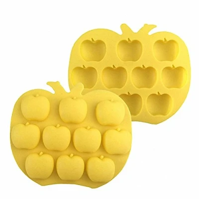 Image de 2 pack Apple Moules en silicone Moldfun Moule pour chocolat, Cupcake, Madeleine, Candy, Gummy, glaçons, biscuits, Muffin, Mini Savon