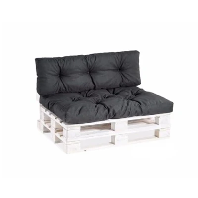 Image de Gutekissen® Coussin pour Palette Extérieur Confortable Canapé Jardin PPI Différentes Tailles et Coloris (Set (Coussin d&#039;assise 120x80 +Dossier 120x40), Noir)