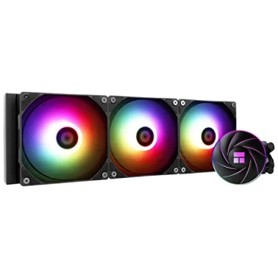 Image de Thermalright AQUA ELITE 360 ARGB Refroidisseur d&#039;eau pour processeur, avec 3 ventilateurs PWM de 120 mm, vitesse 1550 tr/min, AMD / AM4 AM5 &amp; Intel LGA1150/1151/1200/2011/1700 (AE360 ARGB)