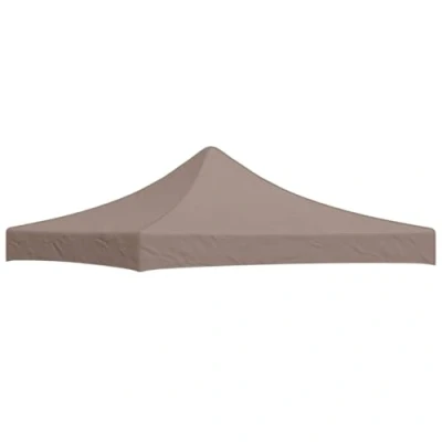 Image de vidaXL Toit de Tente Réception Toile Chapiteau Remplacement Escamotable Pavillon Jardin 3x3 m Taupe 270 g/m²