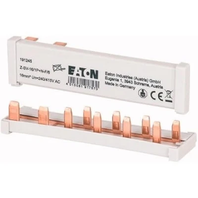 Image de EATON Z SV 16/1P+N F/6 BARRETTE DE PONTAGE HORIZONTALE GRIS 16 MM² 63 A 6 Modules DISJONCTEURS PH/N