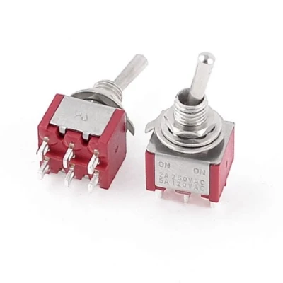 Image de sourcing map 2 pcs AC 250 V//2 A 120 V/5 on/on position DPDT 6 Bornes Interrupteur à bascule