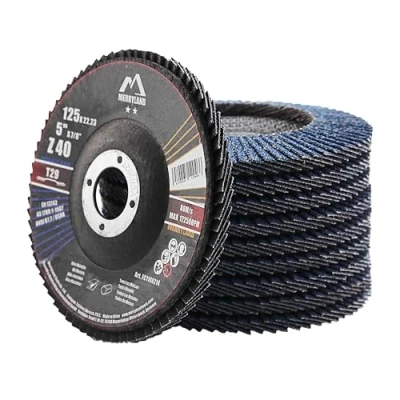 Image de Merryland Disque à Lamelles 125 Métal pour Meuleuse d&#039;Angle, 125mm Grain 40 T29 Disques Rabat 10 Pièces, Corindon Bleu de Zirconium INOX Acier Fer Abrasifs, Craft Line FC1108214