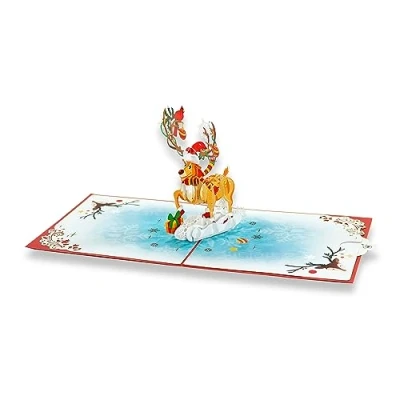 Image de paperdora® Carte Pop Up 3D „Noël“ avec Enveloppe et Cachet de Cire Vœux Cadeau Bon