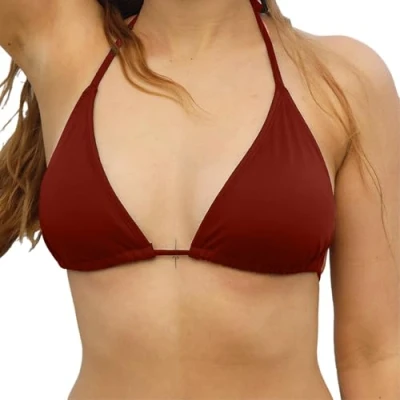 Image de MYLILY Haut de Bikini Triangle Rouge Femme Maillot Bain Hauts Maillots (L)