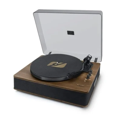 Image de Muse MT 107 BTO Platine vinyle, 33/45 Trs, Bluetooth, USB pour lecture/encodage, Finition Noir et bois Enceintes Stéréo 2x5W