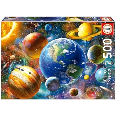 Image de Educa Puzzle de 500 pièces pour Enfants et Adultes Systeme Solaire. Comprend Fix Tail l&#039;accrocher Une Fois l&#039;assemblage terminé. À partir 11 Ans (18449)