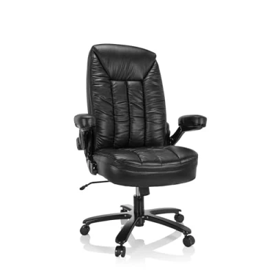 Image de hjh OFFICE 691020 XXL Siège Bureau Instructor III Similicuir Noir Fauteuil de Direction, Capacité Charge 220kg, Confortable