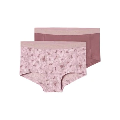 Image de Name it Nkfhipster Flower 2 PACK Shorty pour enfants, Taille: 13 14a, Mauve shadows