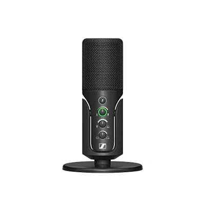 Image de Sennheiser Profile Micro USB avec socle conception plug and play, parfait pour podcasts ou streaming, capsule à condensateur cardioïde, câble C de 1,2 m Noir (700065)