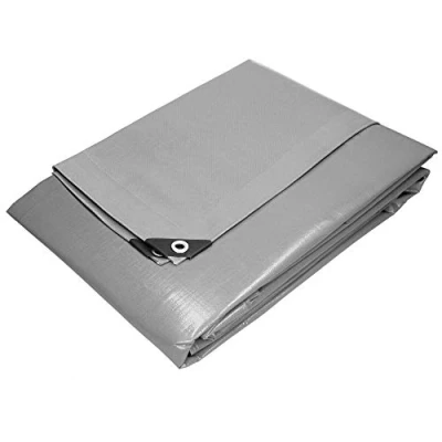Image de Bâche de Protection Imperméable à l&#039;Eau avec Oeillets ECD Germany 4x6m Gris 180g/m² Polyéthylène PE