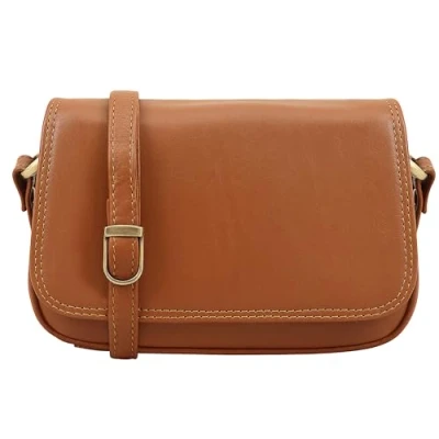 Image de Lloyd Baker AMRITSAR sac à bandoulière en cuir véritable, main doux avec sangle réglable, taille compacte plusieurs compartiments, cognac, One Size