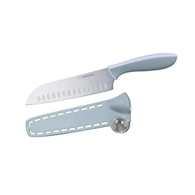 Image de Nirosta Couteau Santoku 18 30,5 cm Eversharp, polypropylène, élastomère, acier CCR+, gris et mauve, 1 pièce