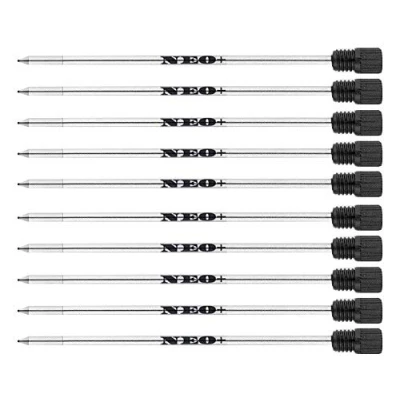 Image de Recharges d&#039;encre bleue ou noire pour stylos à billes Swarovski Element Cristal D1 par Neo + 10 BLACK