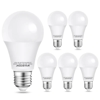 Image de Aigostar Ampoule LED E27 10W, Lumière blanche froide 6500K, 850 Lm, Angle de luminosité 280 Lot 5 [Classe d&#039;efficacité énergétique A+]