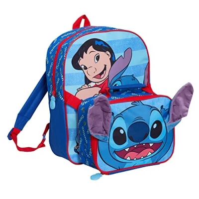 Image de Sac à Dos Lilo et Stitch avec Lunch Assorti pour Enfants, Ensemble de d&#039;école en 2 pièces, déjeuner isolé